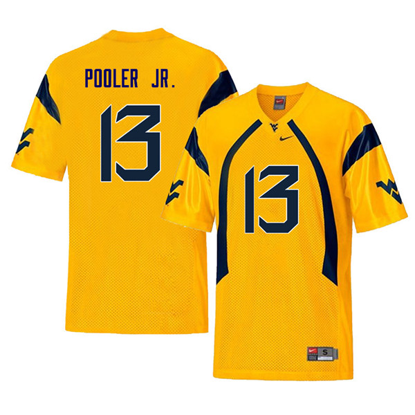 Men #13 Jeffery Pooler Jr. West Virginia Mountaineers Throwback College Football Jerseys Sale-Yellow